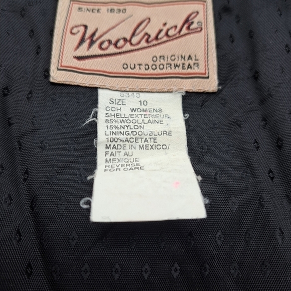 Woolrich dark grey wool mini wrap skirt with fringe edge and button closures S10 - Picture 12 of 13